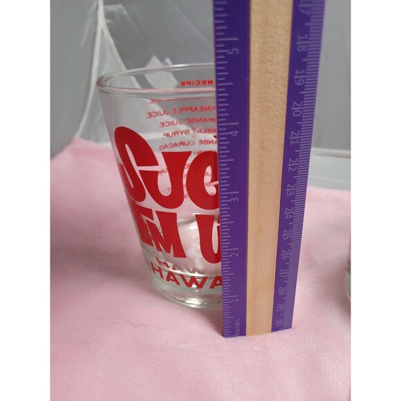 3 Hawaii Suck 'Em Up! Mai Tai Recipe 4 1/4" Cocktail Rocks Glass Libbey Tiki Bar - Picture 6 of 7